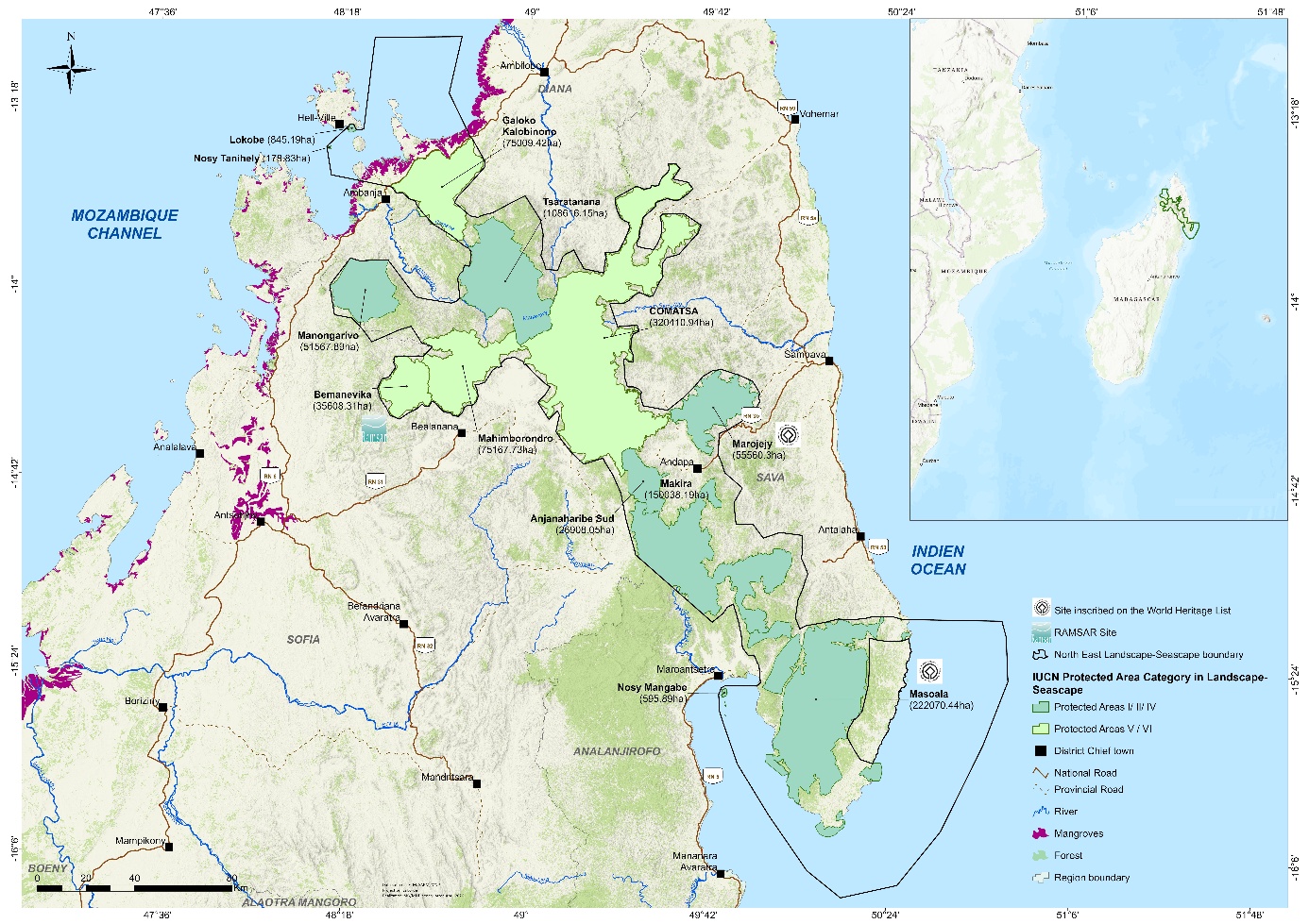 Map of the north-eastern landscape,