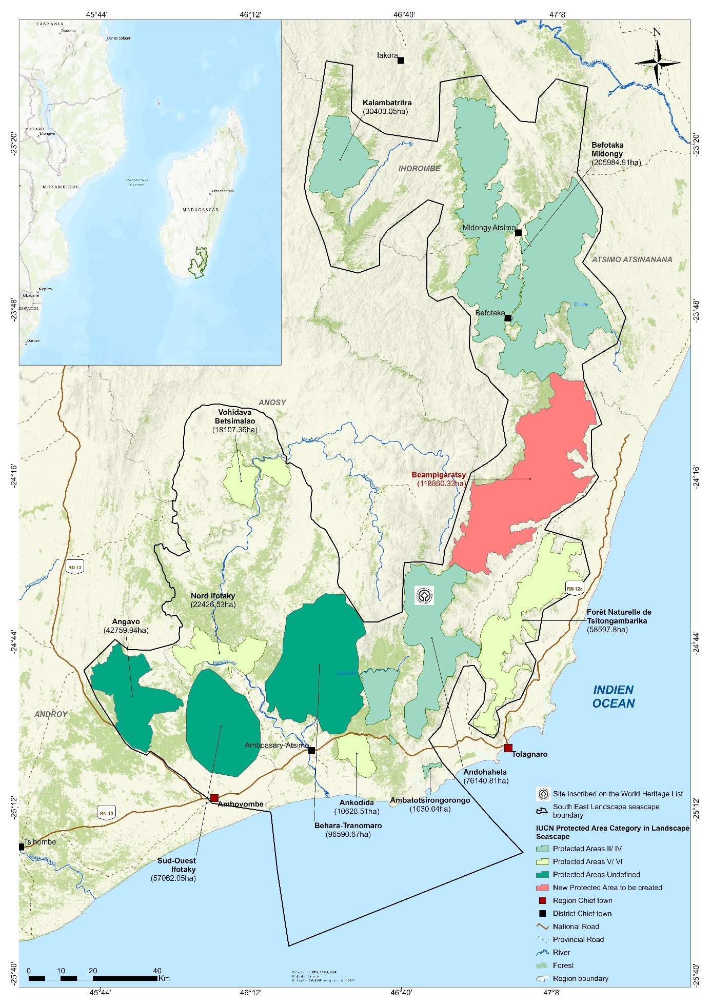 Map of the south-eastern landscape,